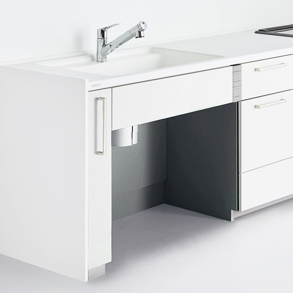 キッチンのゴミ箱置き場実例で使われているプラン「フリースペースキャビネット」